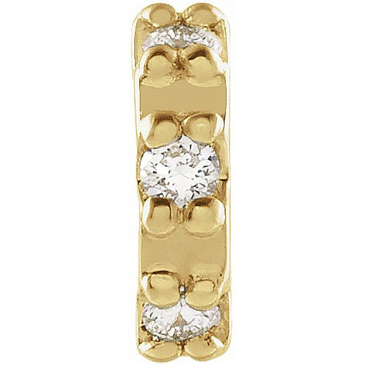 14K Yellow .02 CTW Half Circle Single Earring