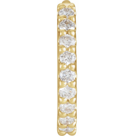 14K Yellow 1/5 CTW Diamond Single 14 mm Huggie Earring