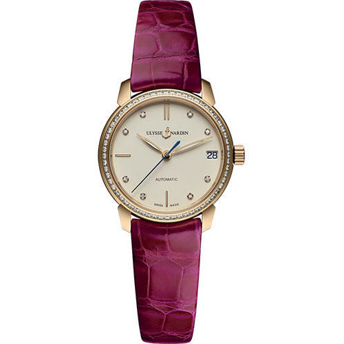 Ulysse Nardin Vintage Rose Gold Red Leather Watch