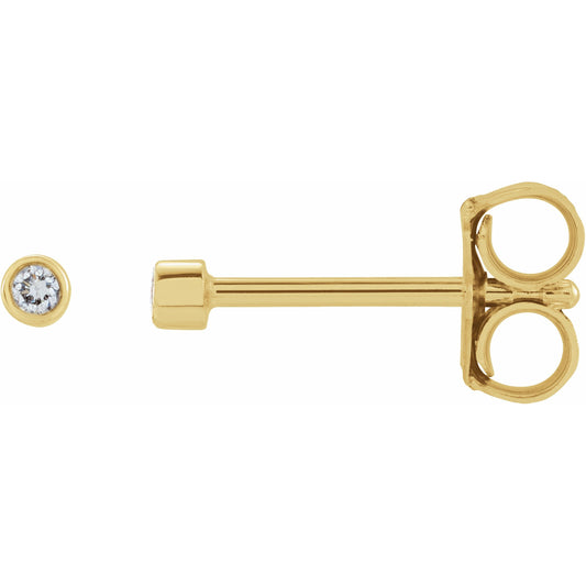 14K Yellow .03 CTW Diamond Micro Stud Earrings