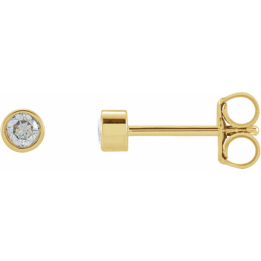 14K Yellow .0125 CTW Diamond Micro Stud Earrings