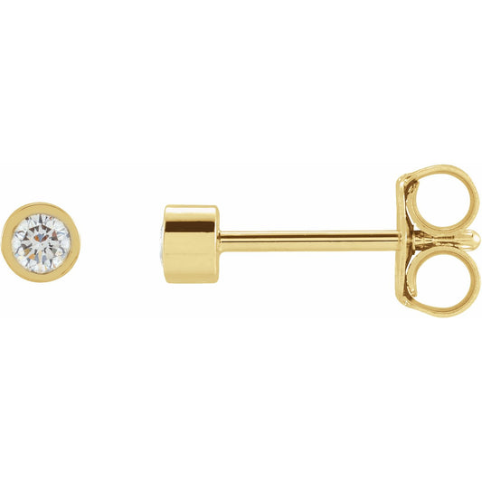 14K Yellow .01 CTW Diamond Micro Stud Earrings