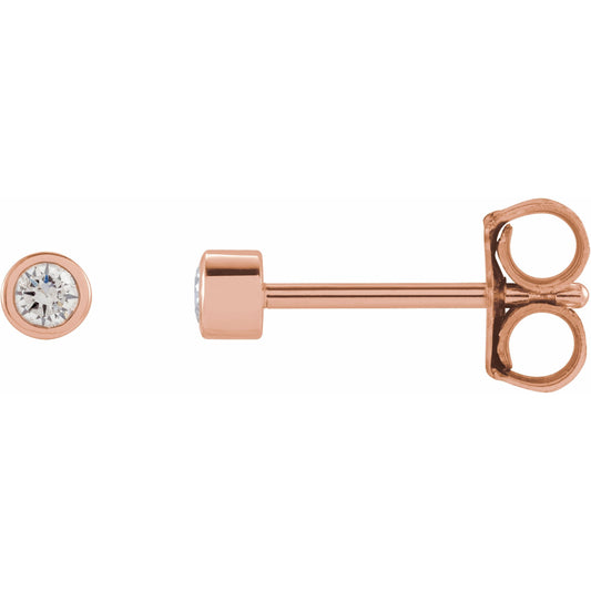 14K Rose .06 CTW Diamond Micro Stud Earrings