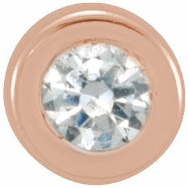 14K Rose .01 CT Diamond Micro Stud Single Earring