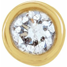 14K Yellow .02 CT Diamond Micro Stud Single Earring
