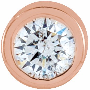 14K Rose .025 CT Diamond Micro Stud Single Earring