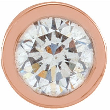 14K Rose .05 CT Diamond Micro Stud Single Earring