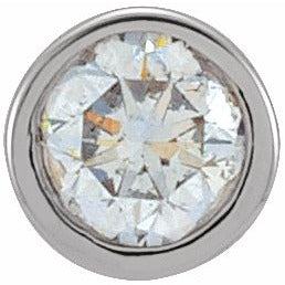 14K White .06 CT Diamond Micro Stud Single Earring