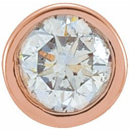 14K Rose .06 CT Diamond Micro Stud Single Earring