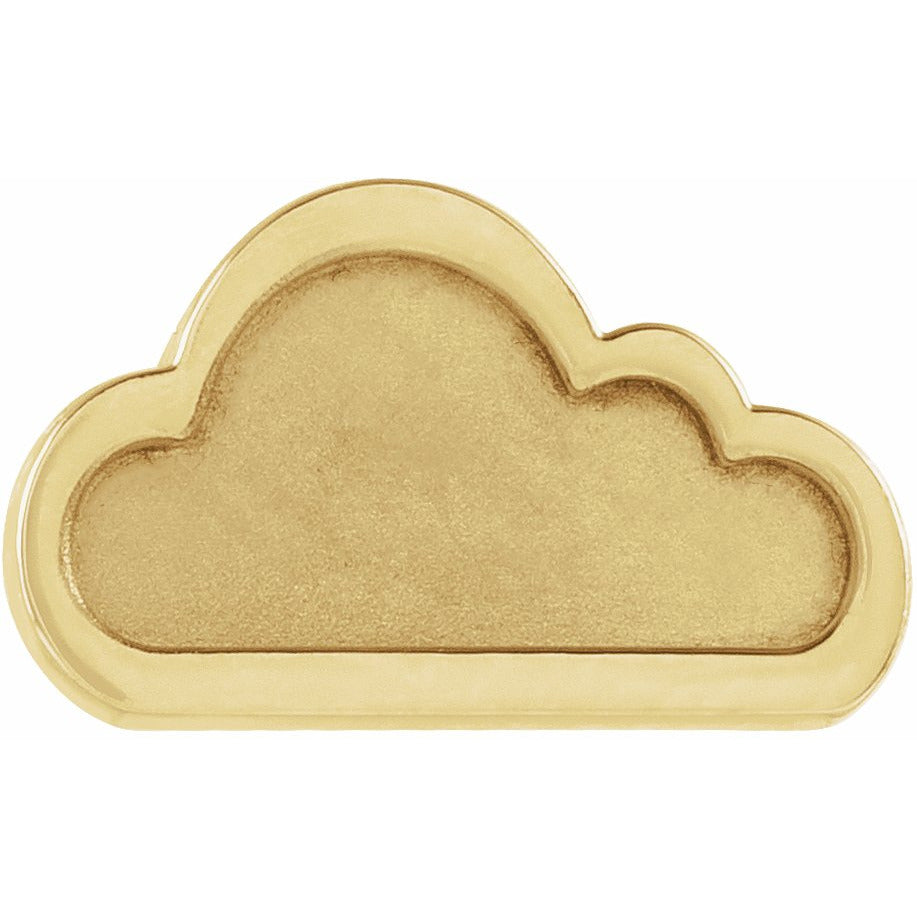 14K Yellow Tiny Cloud Left Earring