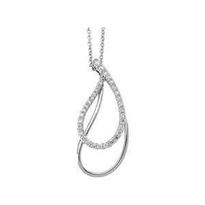 14K White 5/8 CTW Diamond Paisley 18 Necklace