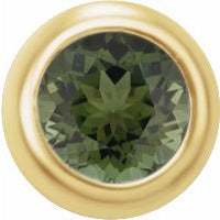 14K Yellow 2 mm Round Green Tourmaline Single Micro Stud Earring