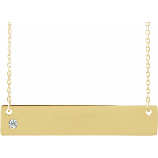 14K Yellow .03 CTW Diamond Family Bar 16-18 Necklace