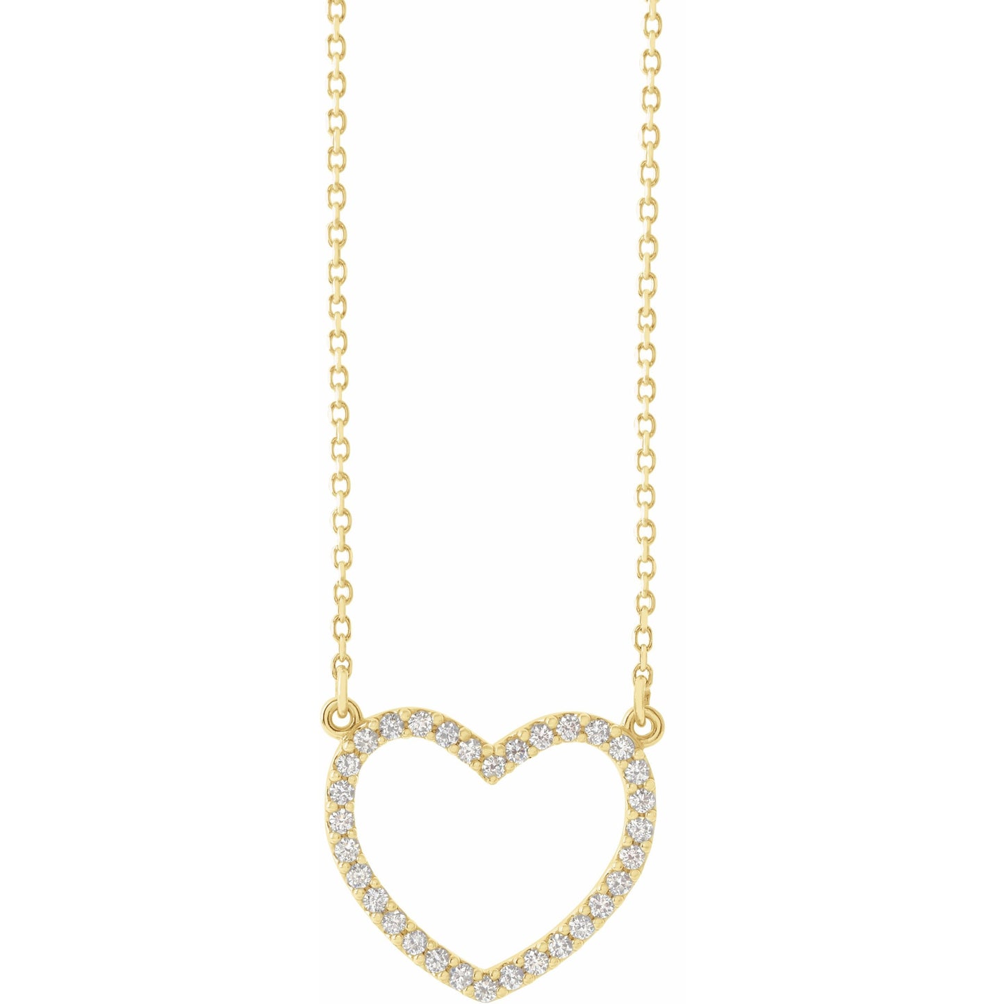 14K Yellow 1/5 CTW Diamond Small Heart 16 Necklace