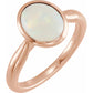 14K Rose 10x8 mm Oval Cabochon Ethiopian Opal Ring