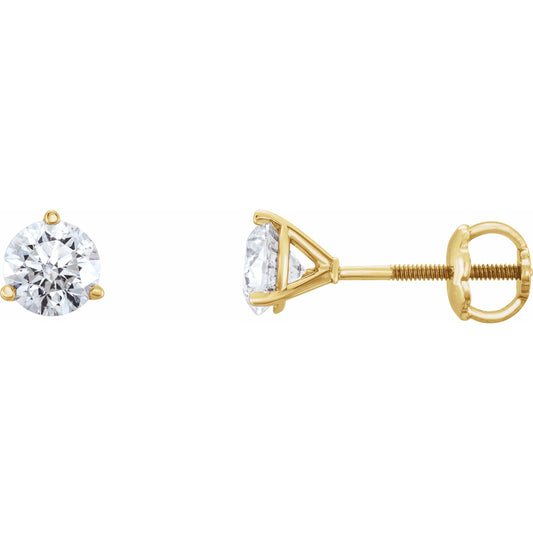 14K Yellow 3/4 CTW Diamond Earrings