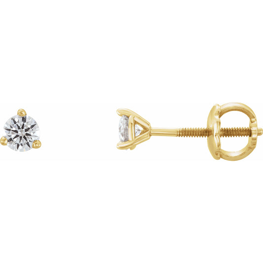 14K Yellow 1/5 CTW Diamond Earrings