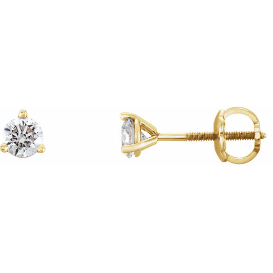 14K Yellow 1/3 CTW Diamond Earrings