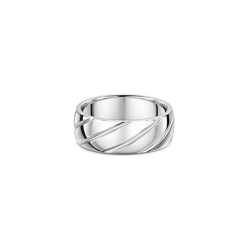 649B00 Dora Men's White Gold Wedding Band