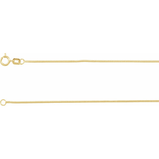 14K Yellow Solid Snake 7 Chain