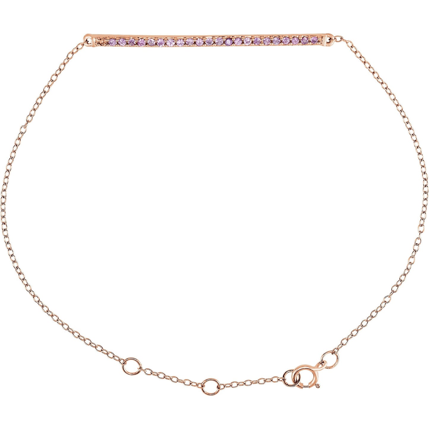 14K Rose Pink Sapphire 8 Bracelet