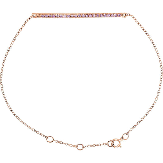 14K Rose Pink Sapphire 8 Bracelet