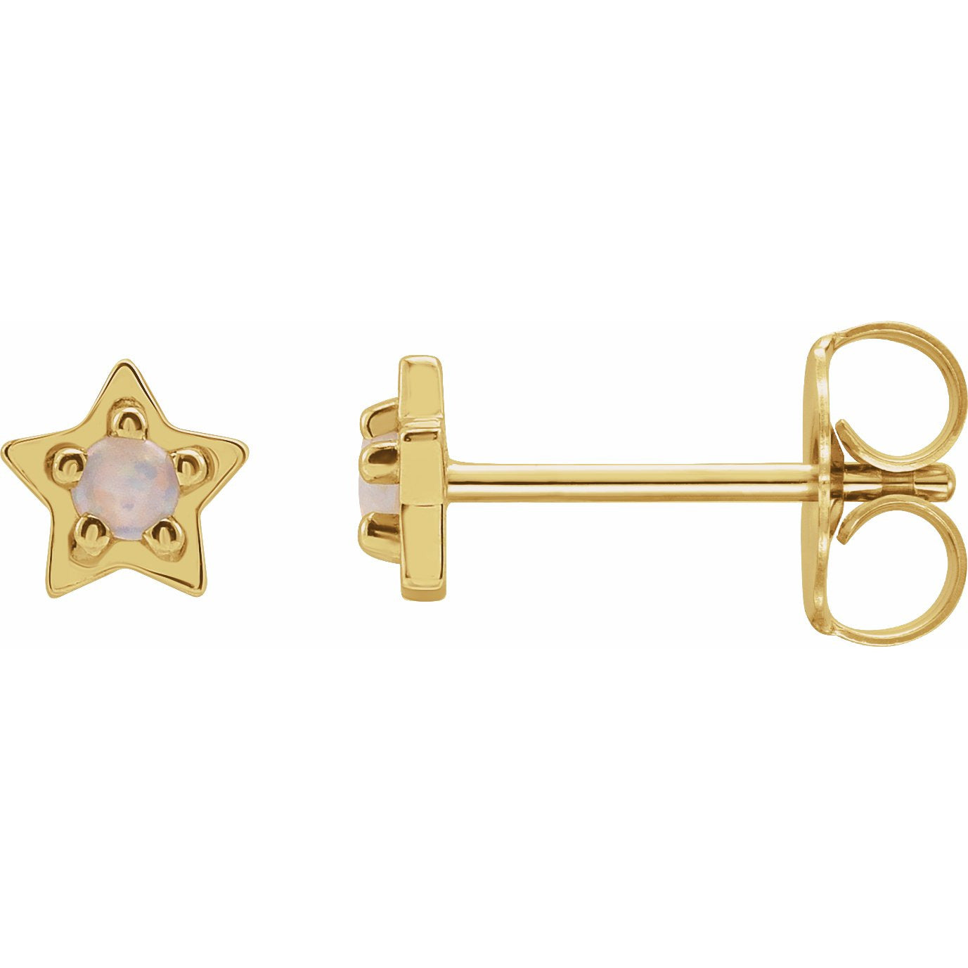 14K Yellow Opal Star Earrings
