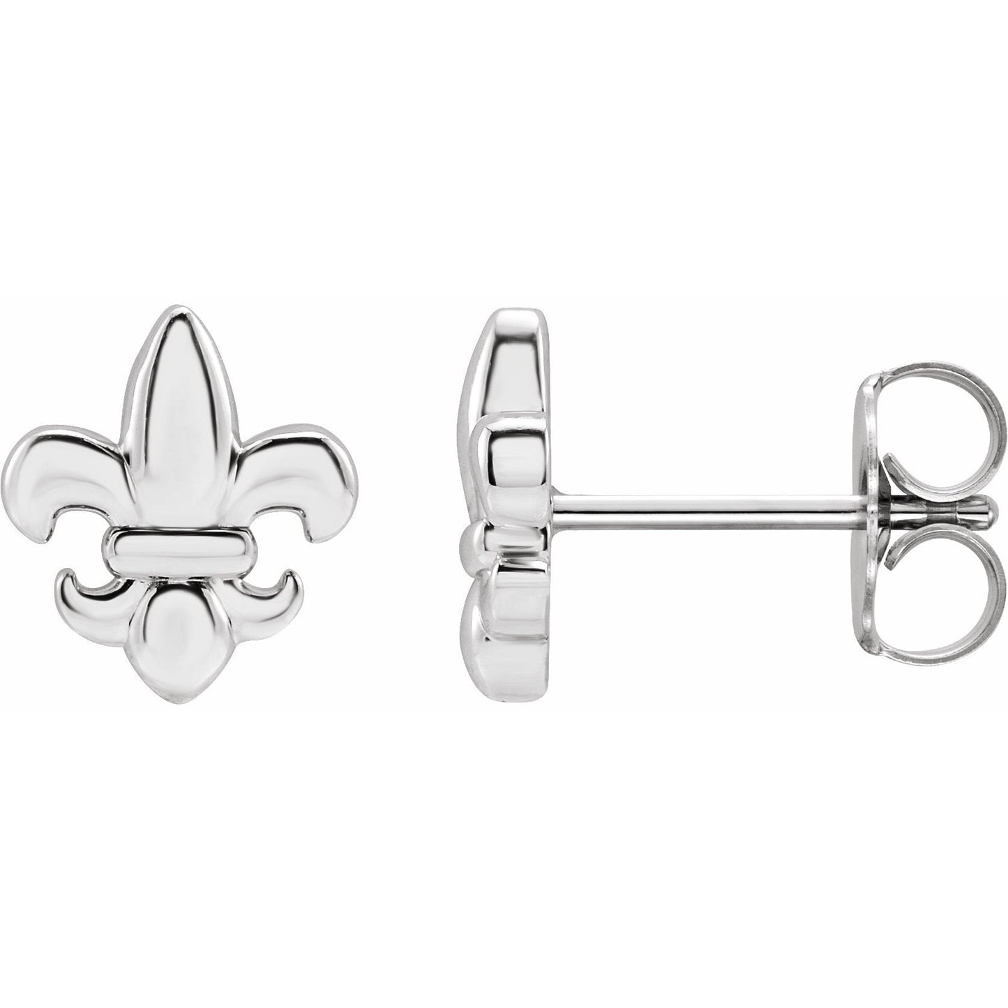 14K White Fleur-de-Lis Earrings