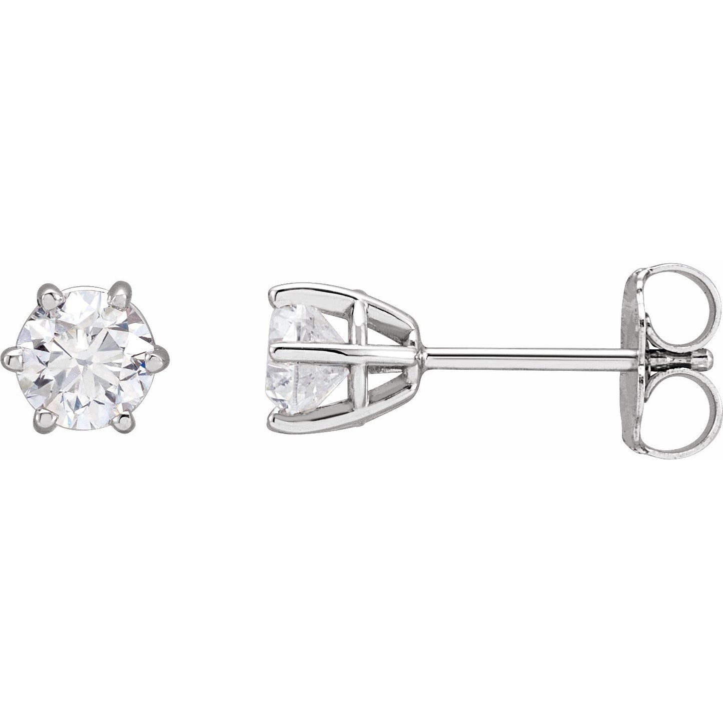 14K White 4.5 mm I1 3/4 CTW Diamond 6-Prong Wire Basket Earrings