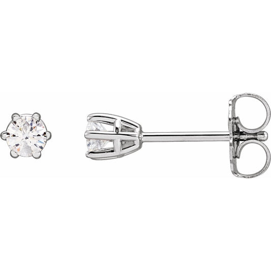 14K White 3 mm I1 1/5 CTW Diamond 6-Prong Wire Basket Earrings
