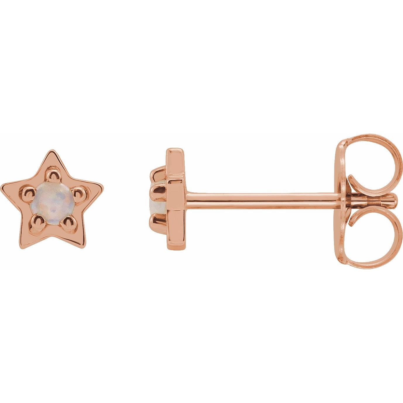 14K Rose Opal Star Earrings