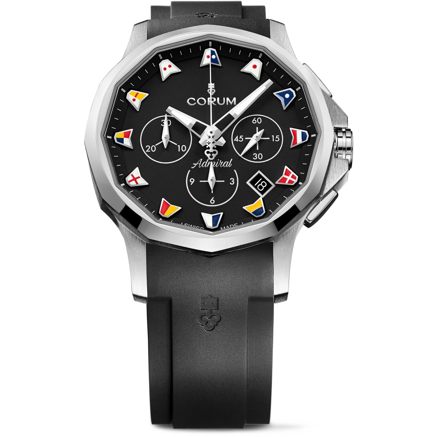 Corum Admiral 42mm Black & Black With Flags
