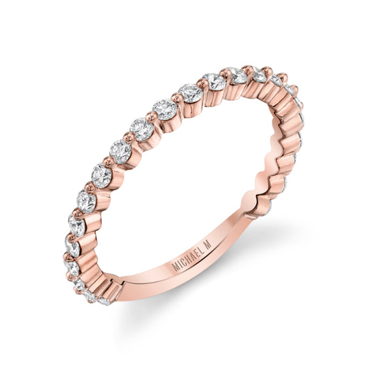 Michael M 18k Rose Gold Diamond Wedding Band