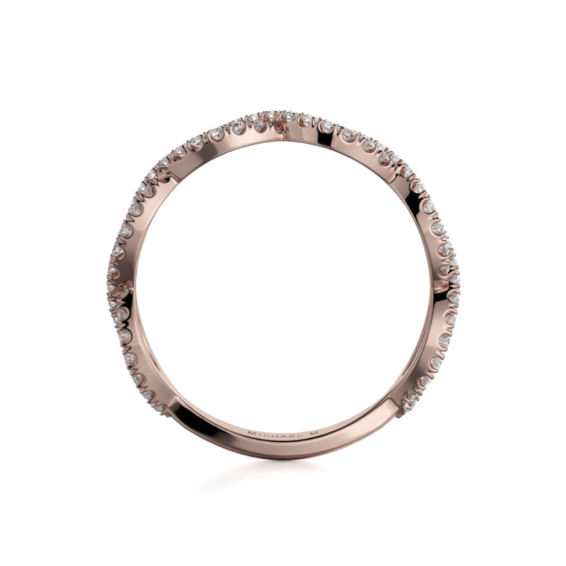 Michael M 18k Rose Gold Diamond Wedding Band