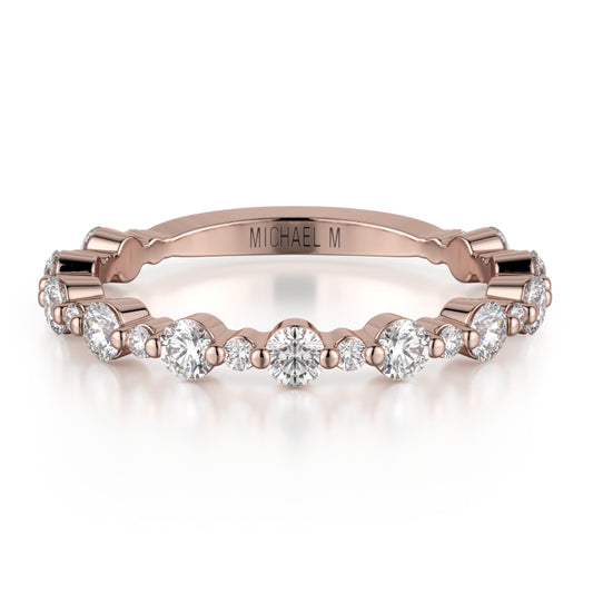 Michael M 18k Rose Gold Diamond Wedding Band