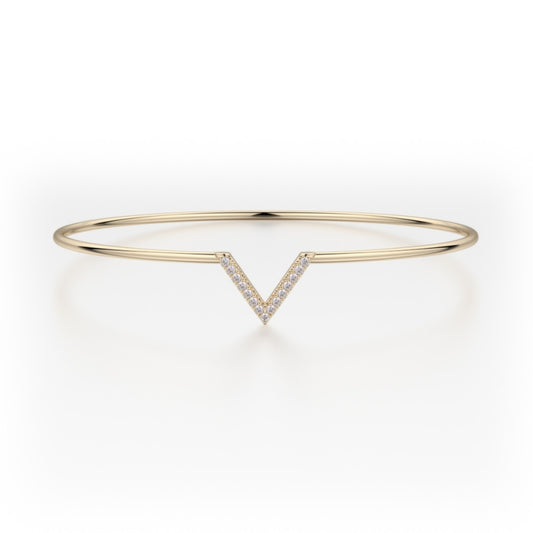 Michael M 14k Yellow Gold Diamond Bangle Bracelet