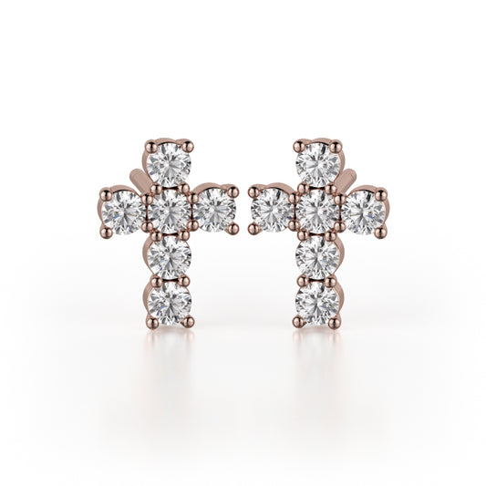 Michael M 18k Gold Rose Studs Earring