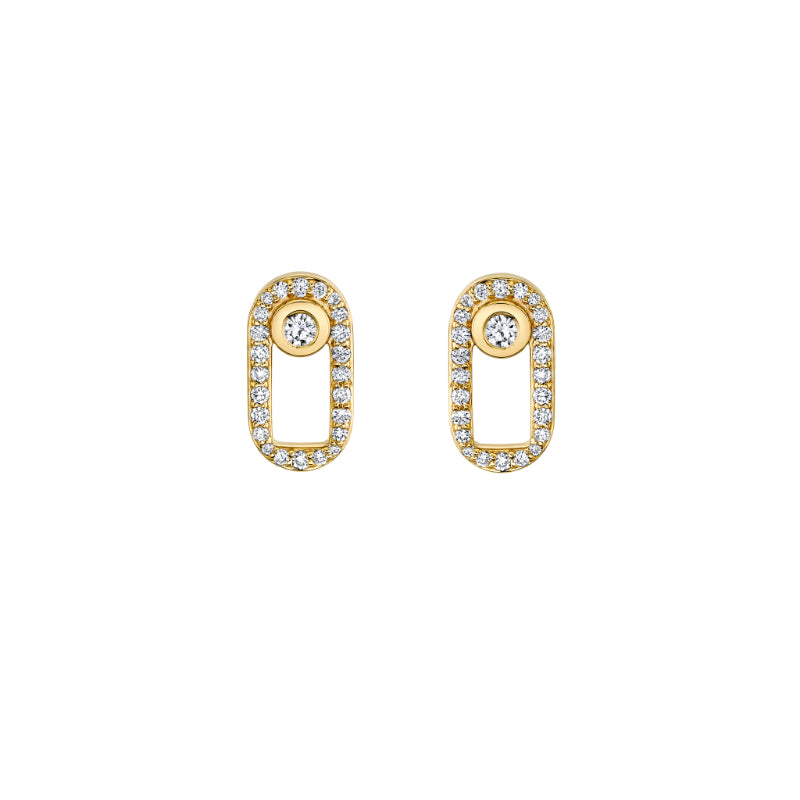 Michael M 14k Yellow Gold Diamond Earring