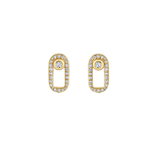 Michael M 14k Yellow Gold Diamond Earring