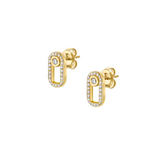 Michael M 14k Yellow Gold Diamond Earring