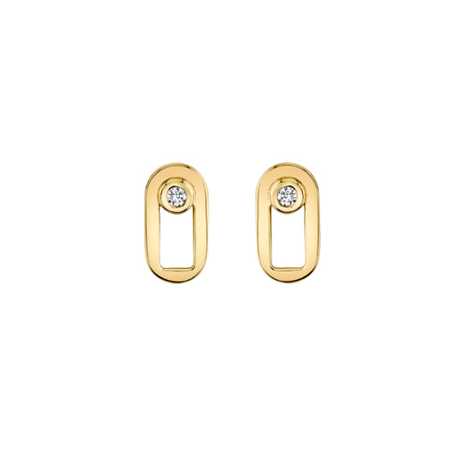 Michael M 14k Yellow Gold Diamond Earring