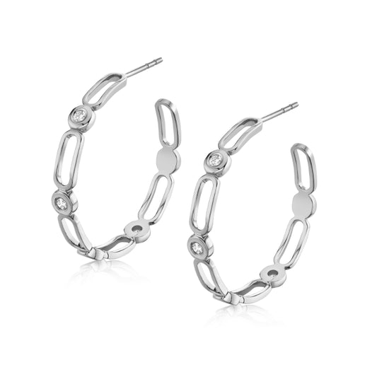 Michael M 14k White Gold Diamond Earring