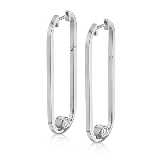 Michael M 14k White Gold Diamond Earring
