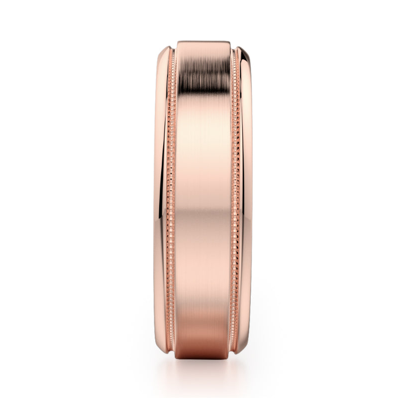 Michael M 18k Rose Gold Men's Wedding Band