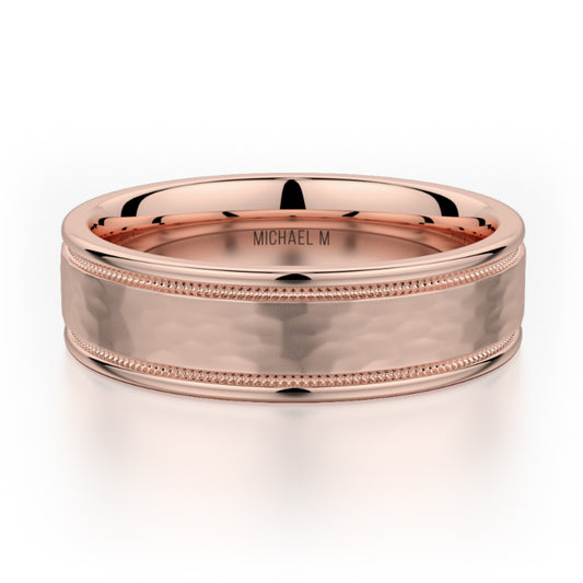 Michael M 18k Rose Gold Men's Wedding Band