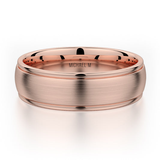 Michael M 14k Rose Gold Men's Wedding Band