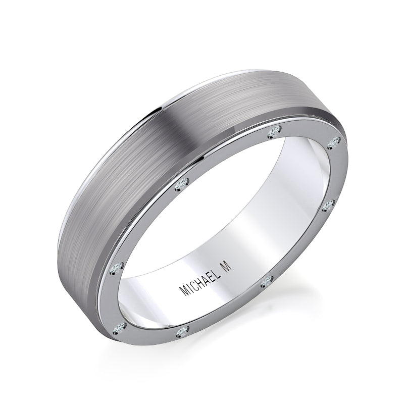 Michael M Platinum Rose Men's Wedding Band