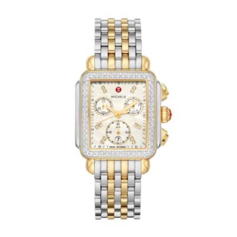 Michele Deco Two-Tone 18k Gold Diamond Watch