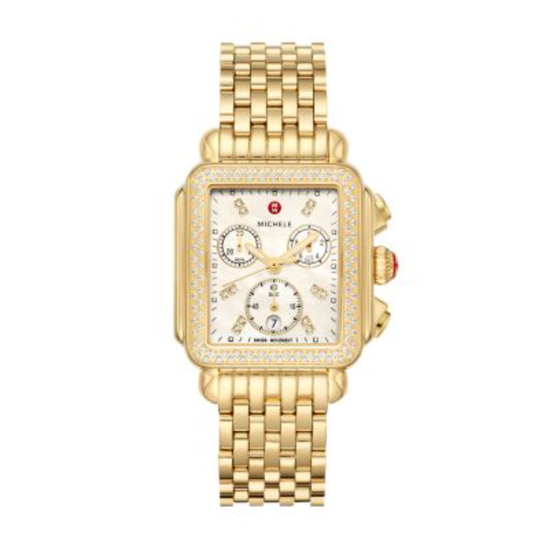 Michele Deco 18k Gold Diamond Watch