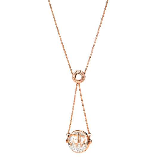 Royal Asscher Aurora Necklace In Rose Gold. Floating Diamonds In Large Globe